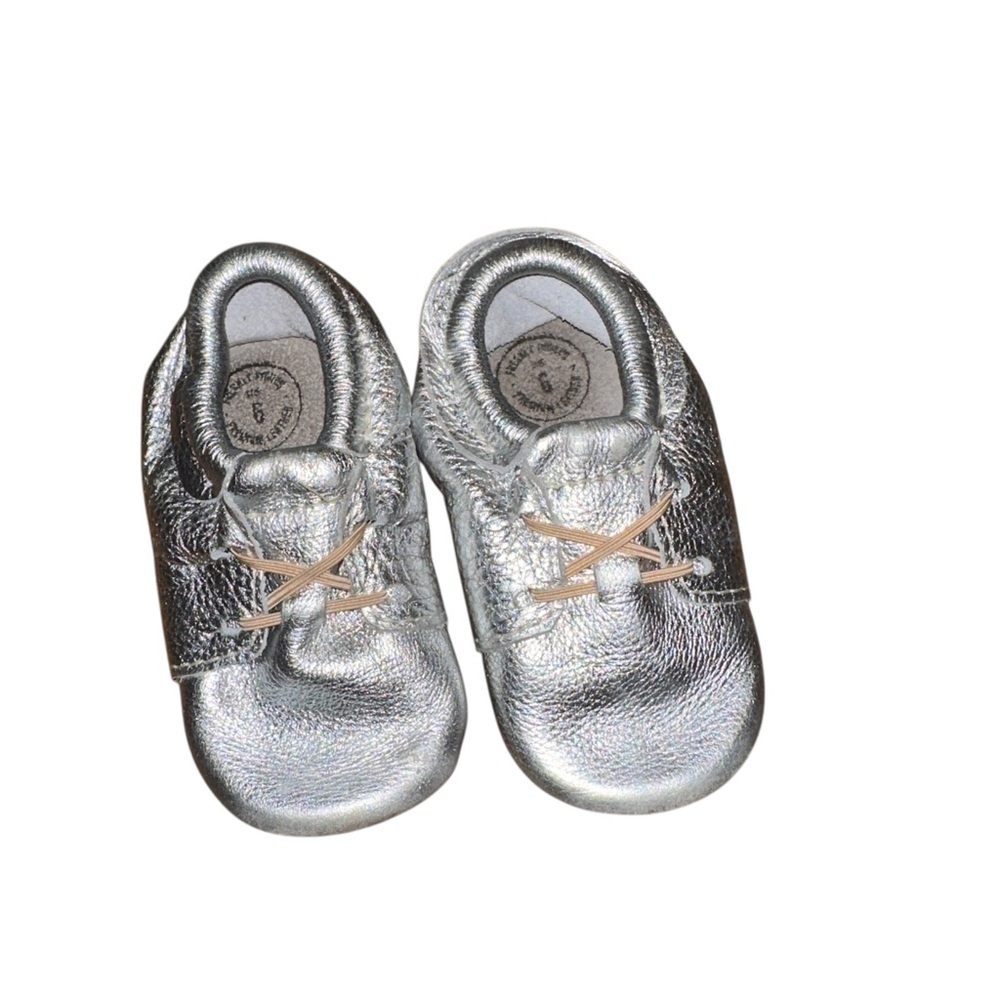 Freshly Picked Silver Baby Moccasins